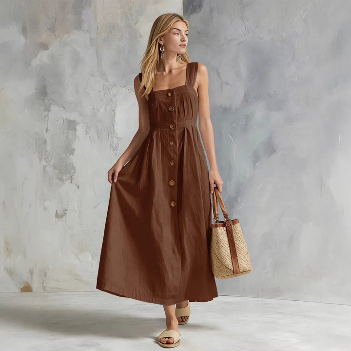 Laureen Linen Button Maxi Dress