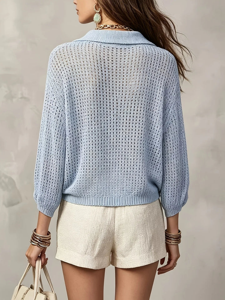 Beatrix Open Crochet Knit Cardigan