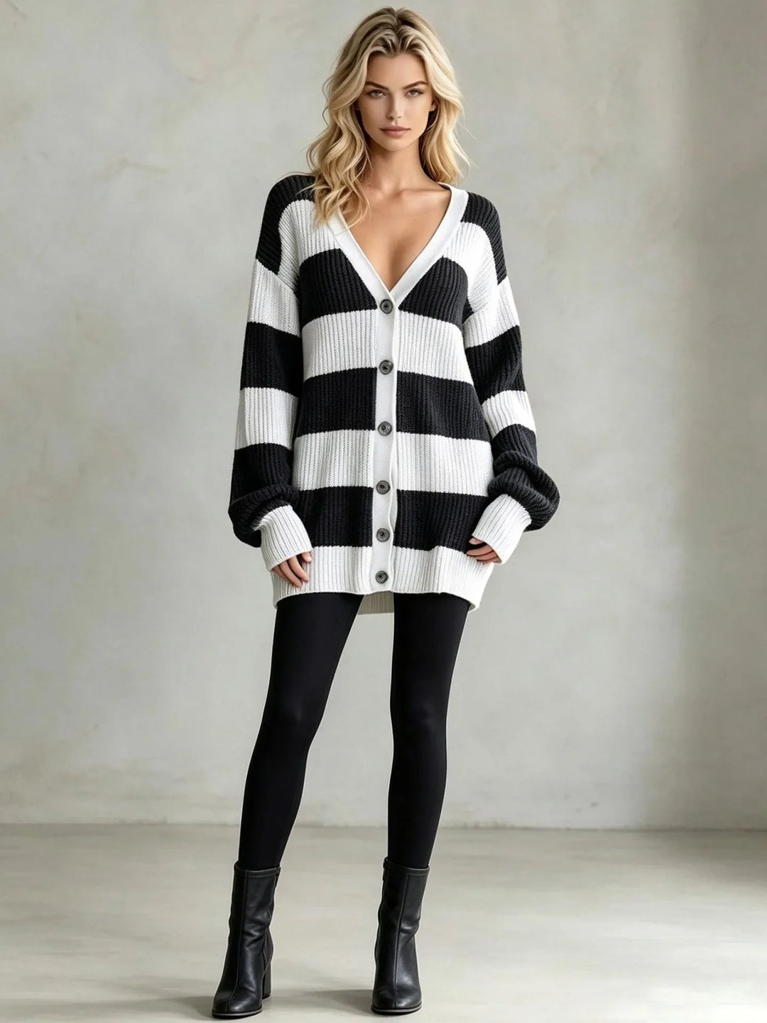 Margaux Striped Knit Cardigan