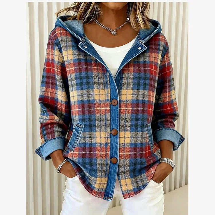Leona Contrast Plaid Jacket