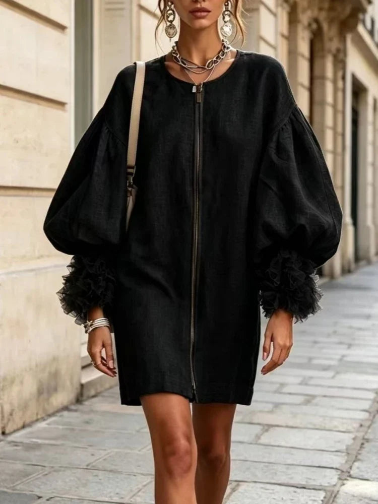 Astrid Balloon Sleeve Mini Dress