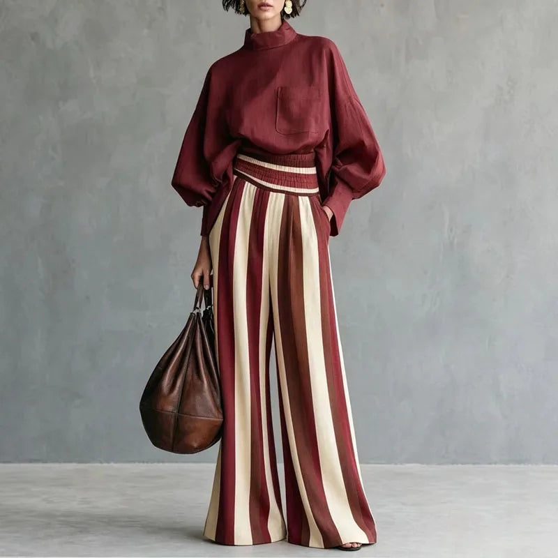 Adeline Relaxed Striped Pant Set