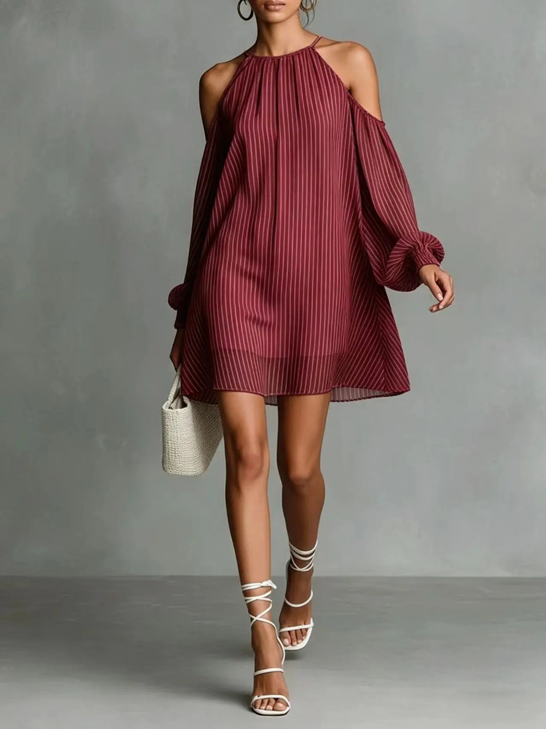 Elodie Off Shoulder Chiffon Mini Dress