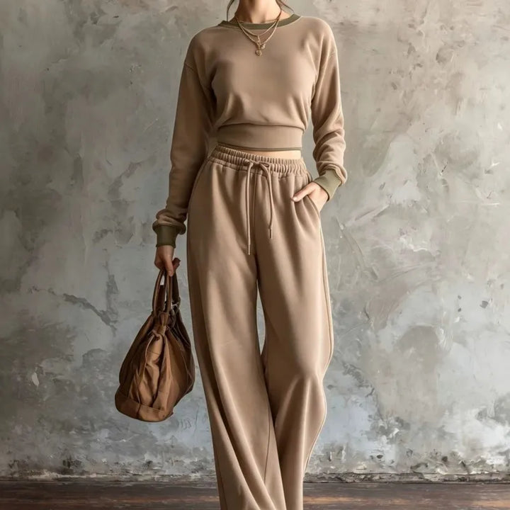 Marielda Contrast Trim Sweatshirt Set