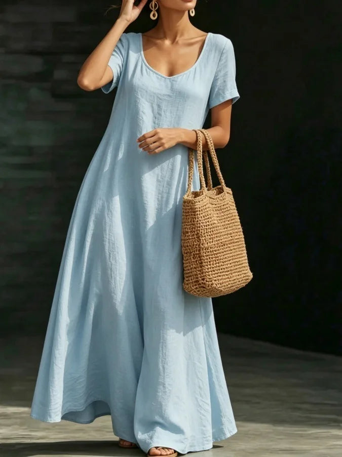 Iris Casual Loose Fit A Line Maxi Dress