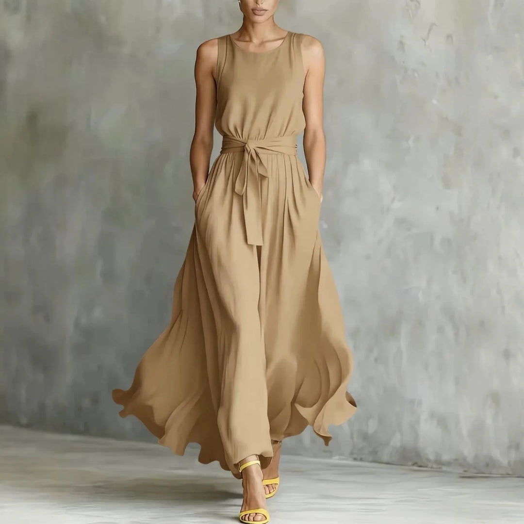 Fioretta Elegant Pocket Maxi Dress