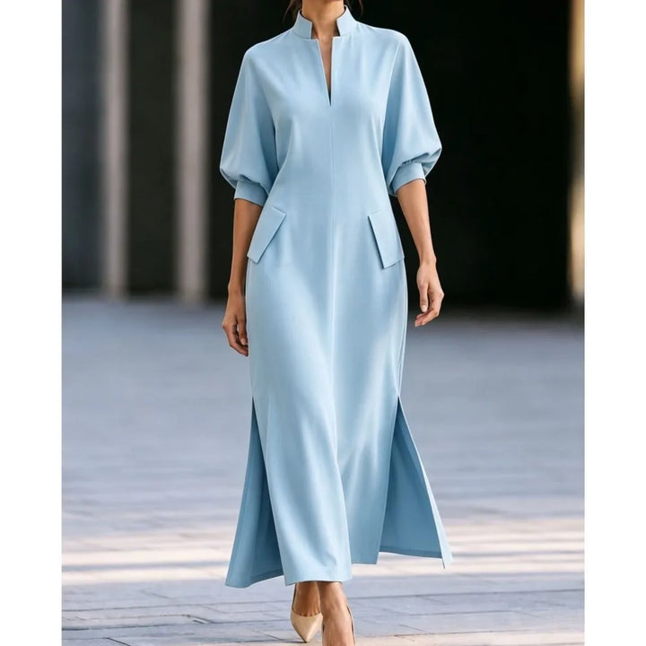 Aria Stand Collar Maxi Dress