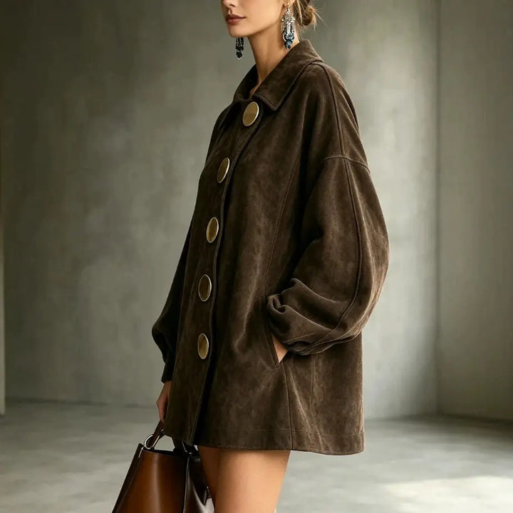 Odalys Button Front Suede Jacket
