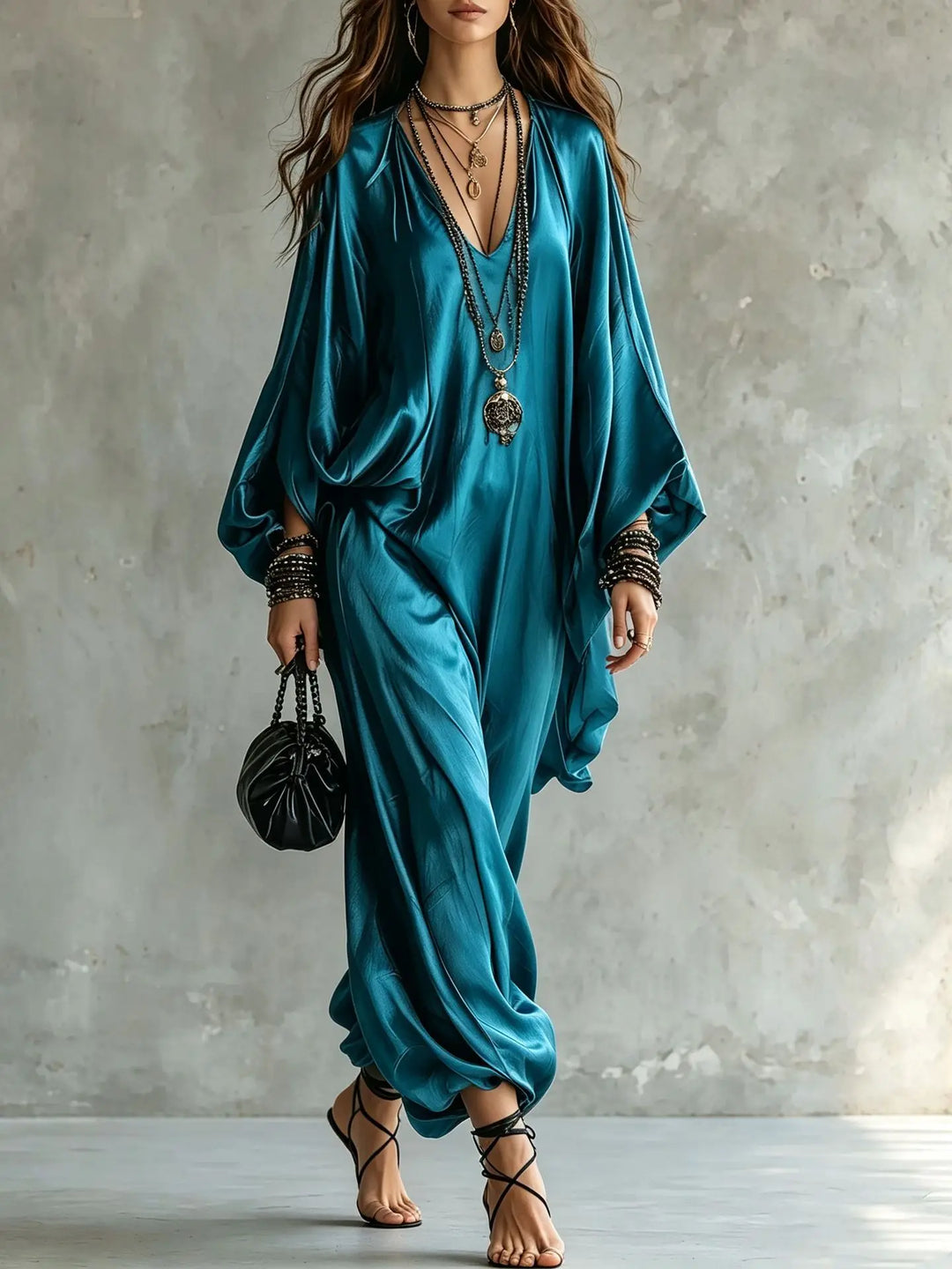 Isabeau Satin Wide Leg Jumpsuit