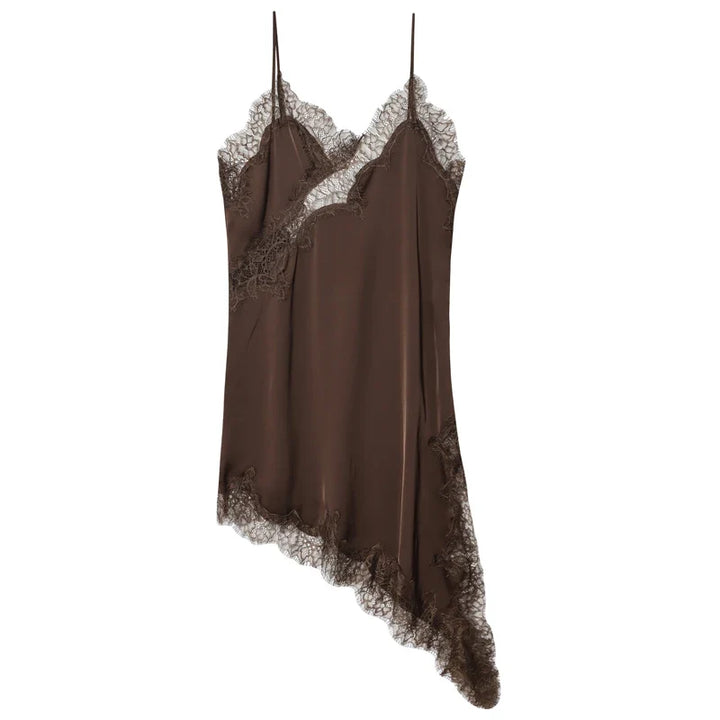 Novella Lace Asymmetrical Midi Dress