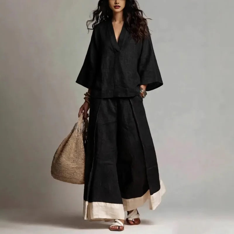 Alice V Neck Linen Set