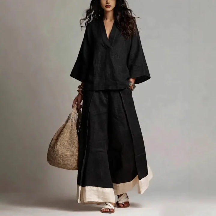 Alice V Neck Linen Set