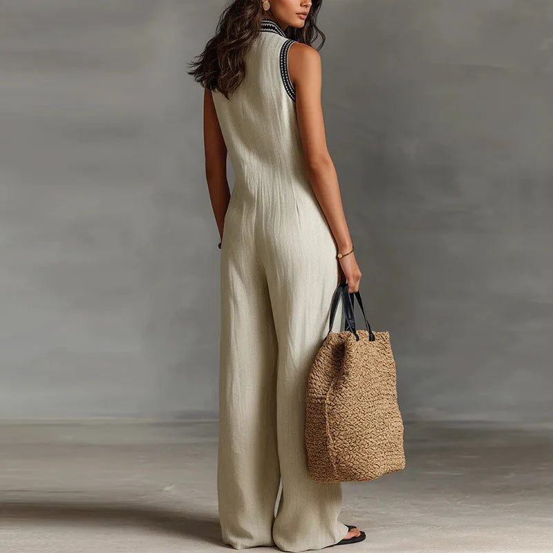 Christine Lace Trim Jumpsuit