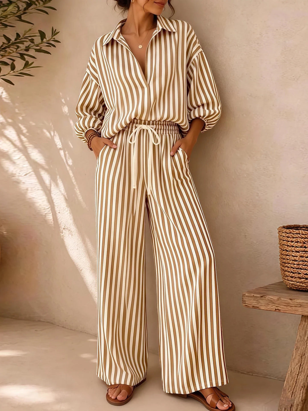 Noami Striped Two-Piece Set