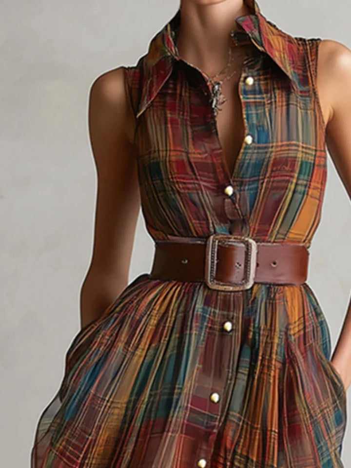 Maelynn Plaid Bohemian Maxi Dress