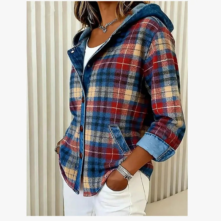 Leona Contrast Plaid Jacket