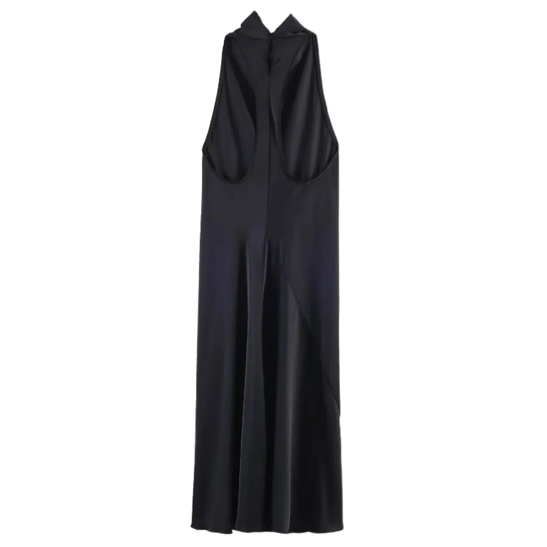 Nerella Satin Halter Maxi Dress