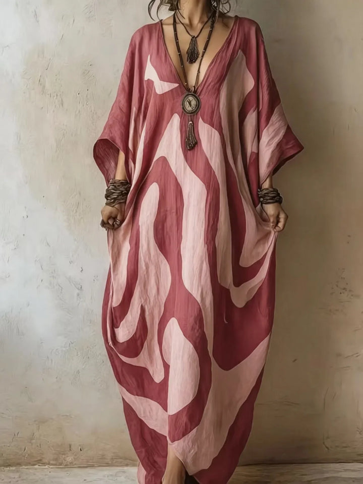 Sandra Abstract Print Maxi Dress