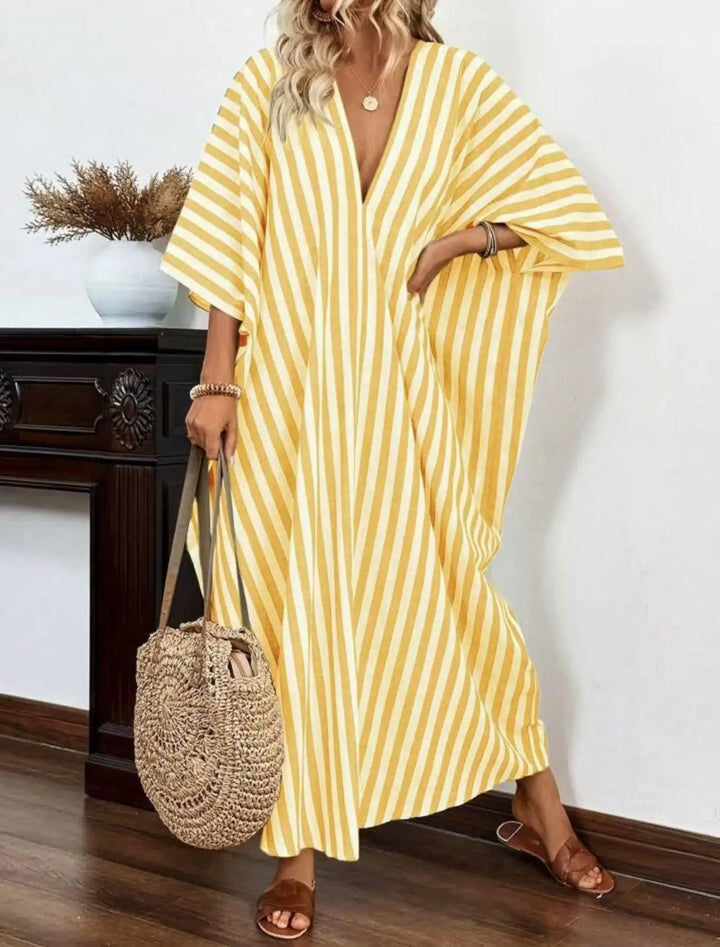 Grazia Striped Kaftan Maxi Dress