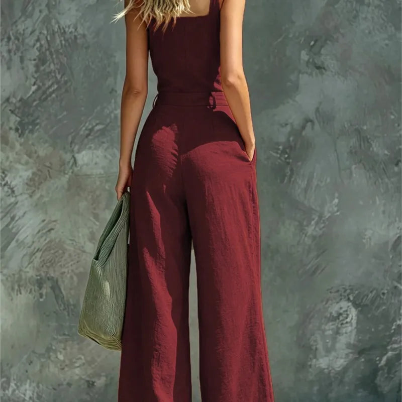 Annika Wide Leg Pocket Jumpsuit