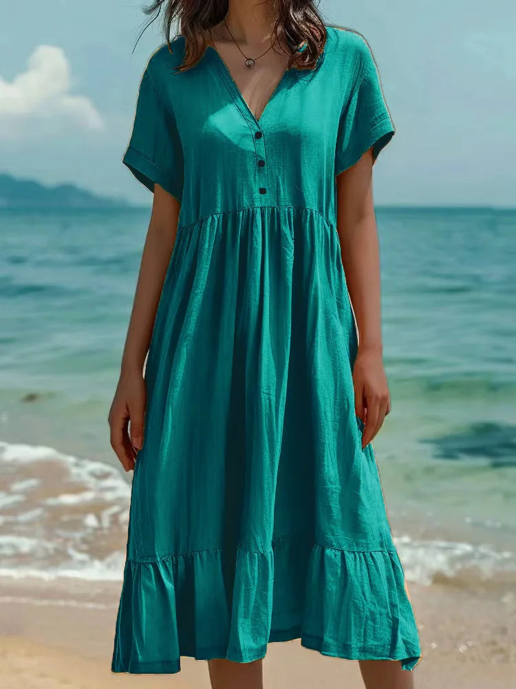 Cirelle Button Front Maxi Dress