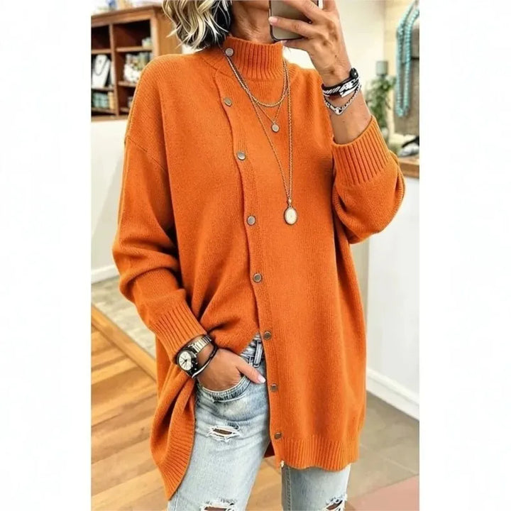 Dolce Wrap Front Button Sweater