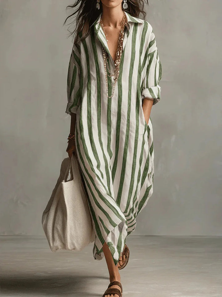 Cassie Linen Long Shirt Dress