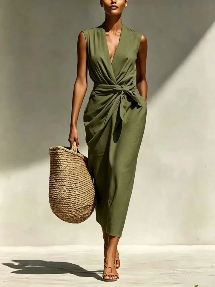 Chiara Front Twist Midi Dress