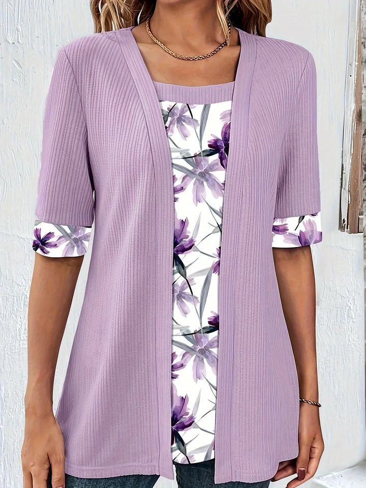 Elanique Casual Floral Two-Piece Set