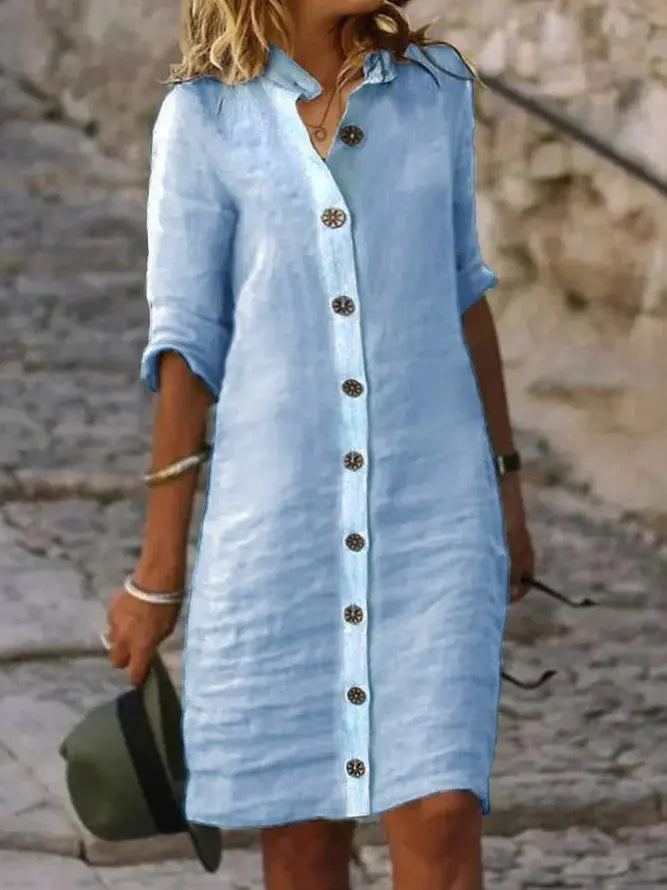 Paloma Button Front Mini Dress