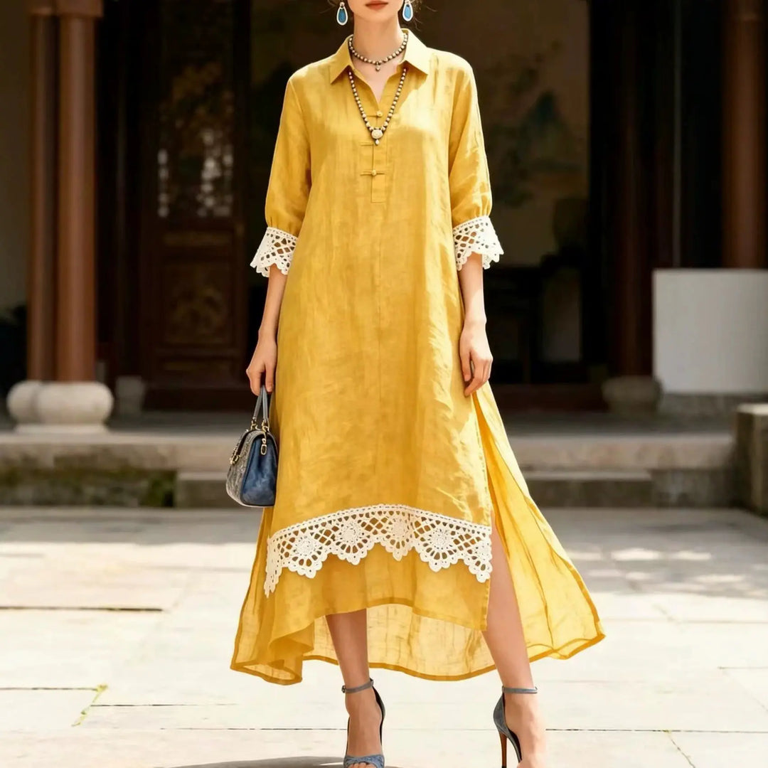 Bellisse Lace Trim Midi Dress