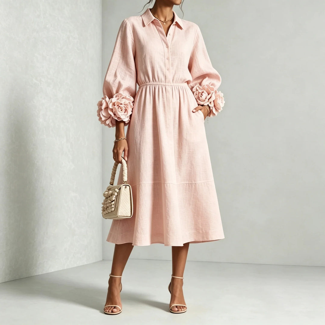 Anouk Floral Cuff Midi Dress
