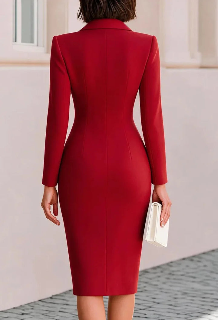 Simone Notched Lapel Dress