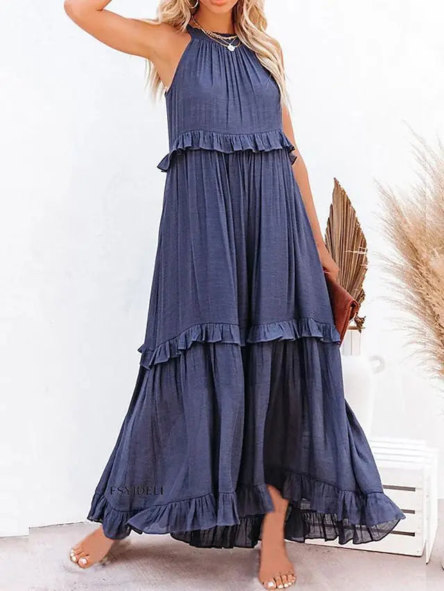 Felicia Ruffle Trim Maxi Dress