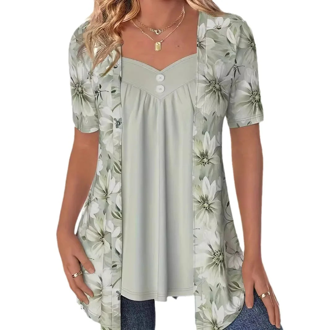 Evelora Floral Two Piece Cardigan Set