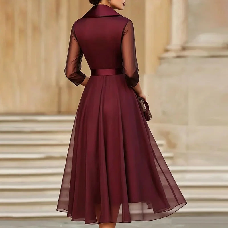 Fiona Chiffon Tie Waist Midi Dress