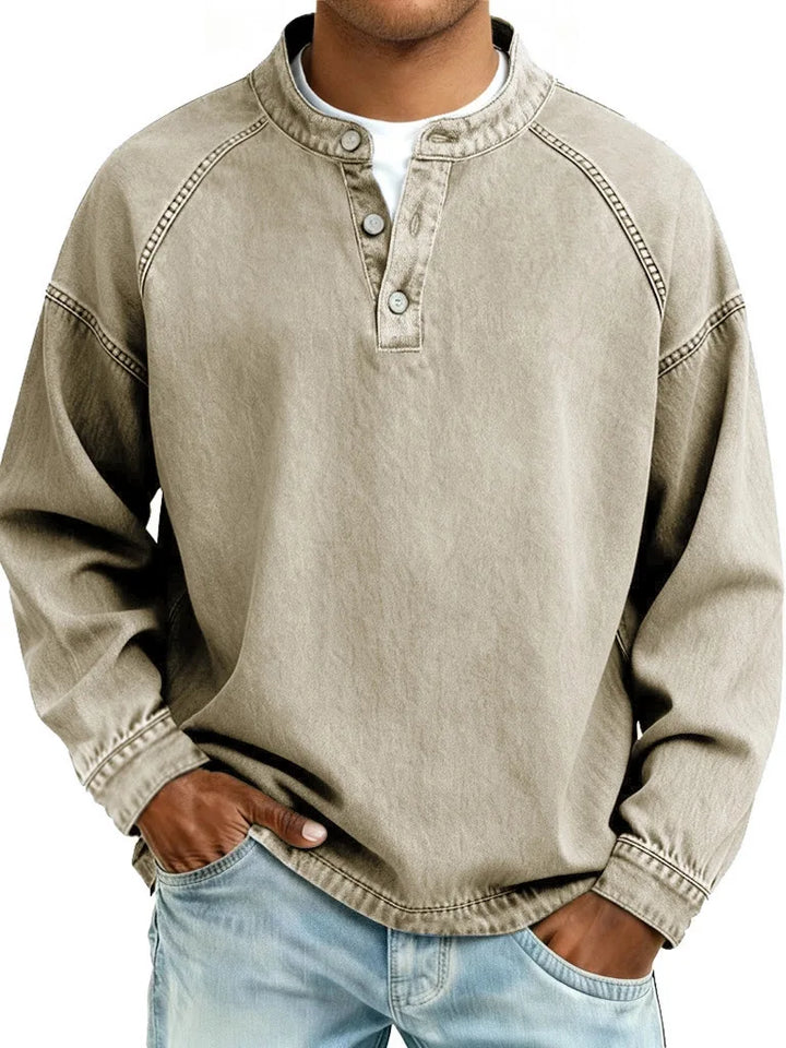 Marco Vintage Denim Henley Pullover