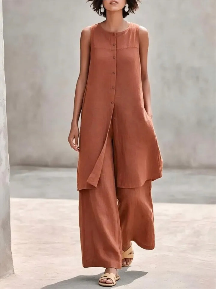 Maelis Casual Layered Trouser Set