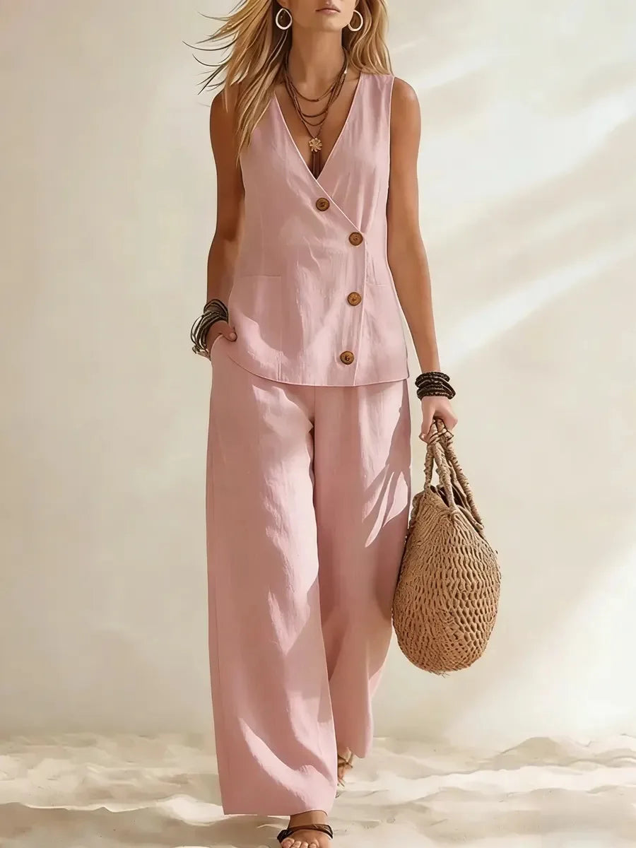 Mireza Button Vest Co-Ord Set