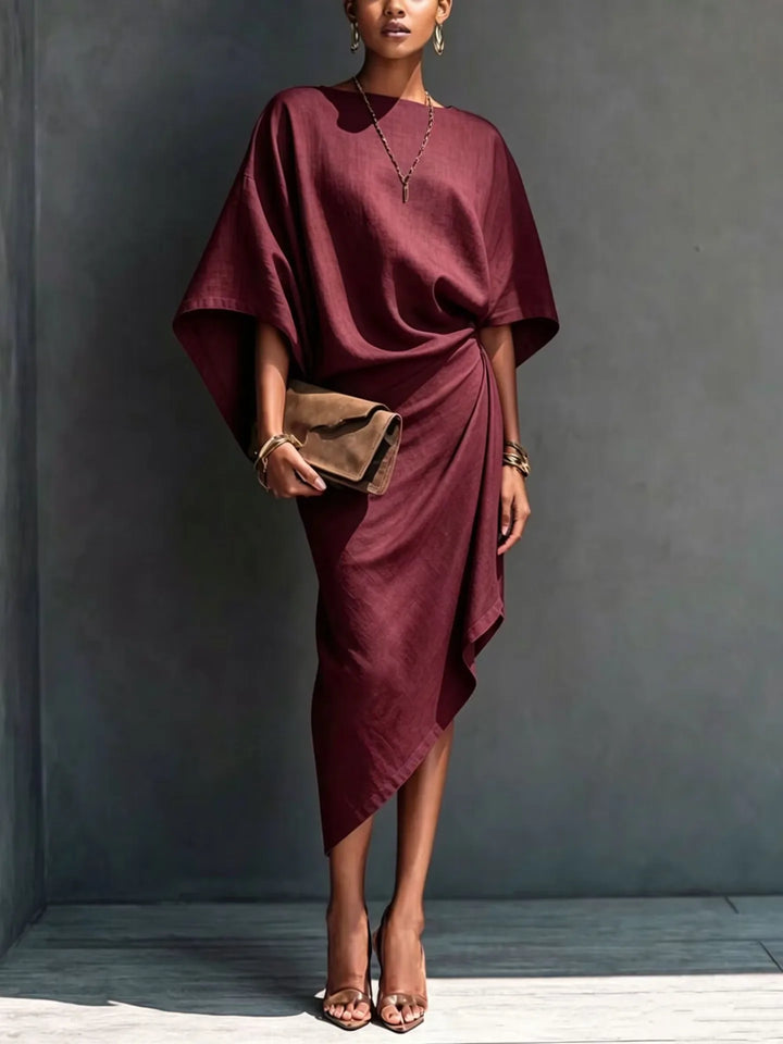 Zephira Batwing Sleeve Midi Dress