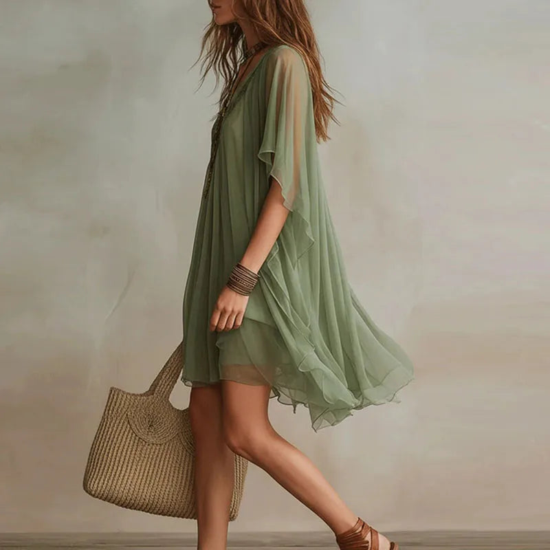 Elisia Lace Trim Mini Dress