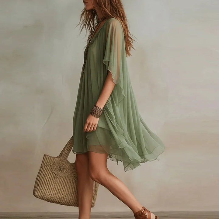 Elisia Lace Trim Mini Dress