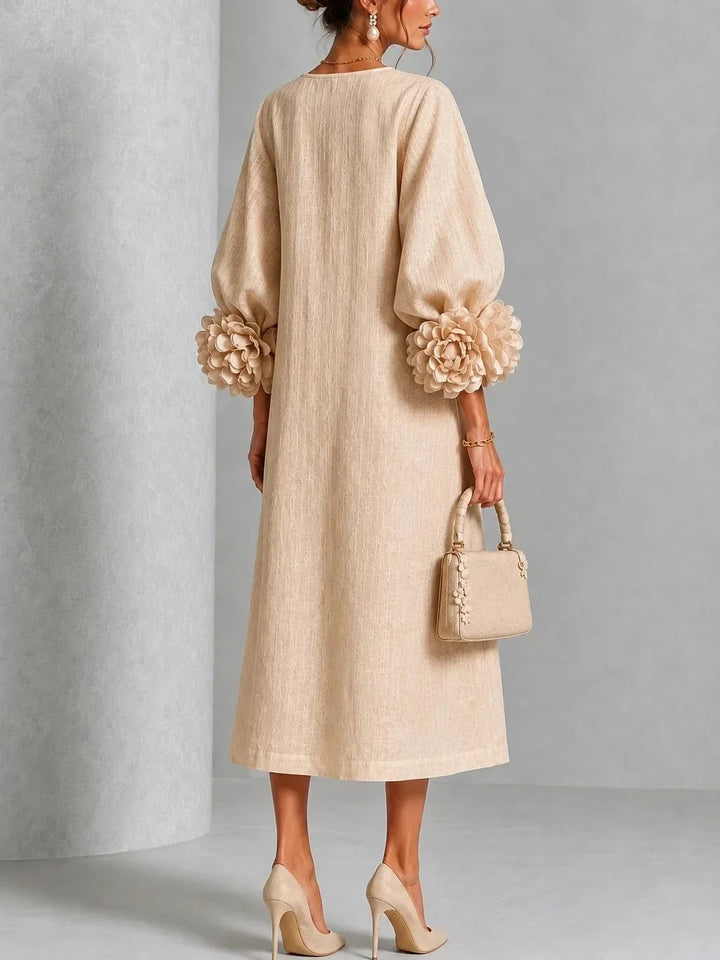 Celestine Lantern Sleeve Midi Dress