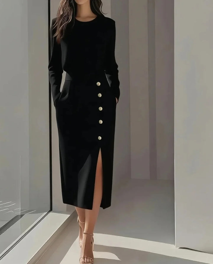 Terese Button Front Midi Dress