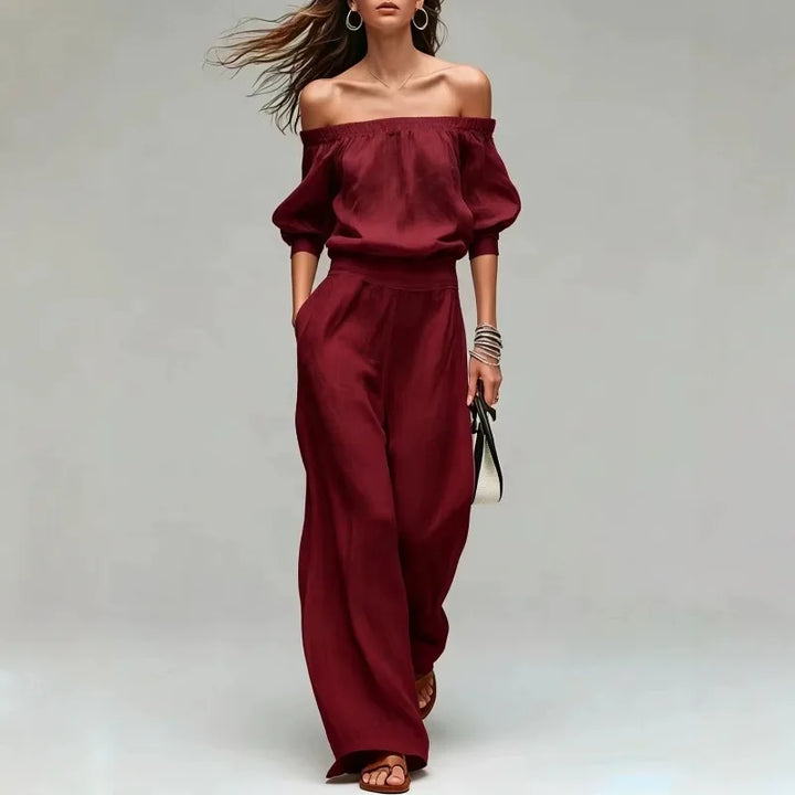 Sylvena Off Shoulder Two-Piece Set