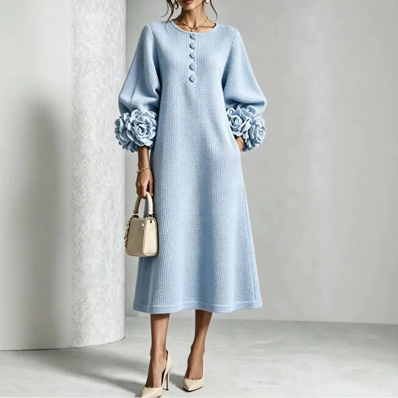 Verity Button Front Knit Midi Dress
