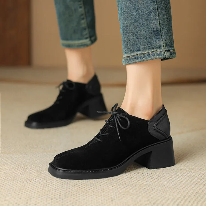 Velora Suede Block Heel Loafers