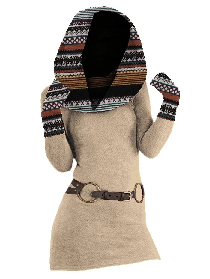 Marielys Cowl Neck Sweater Dress