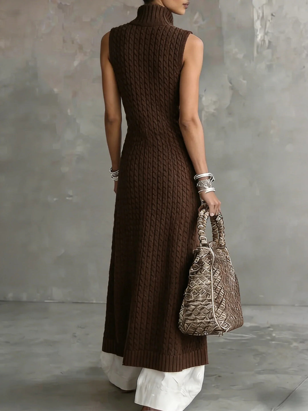 Sabine Cable Knit Button Vest
