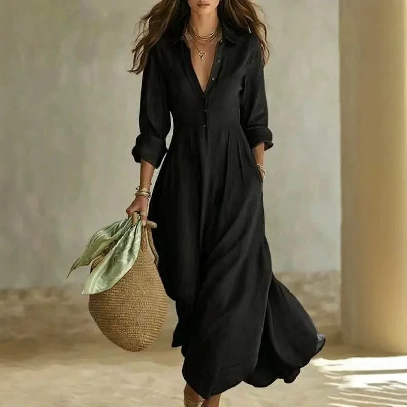 Elianne Breathable Maxi Shirt Dress